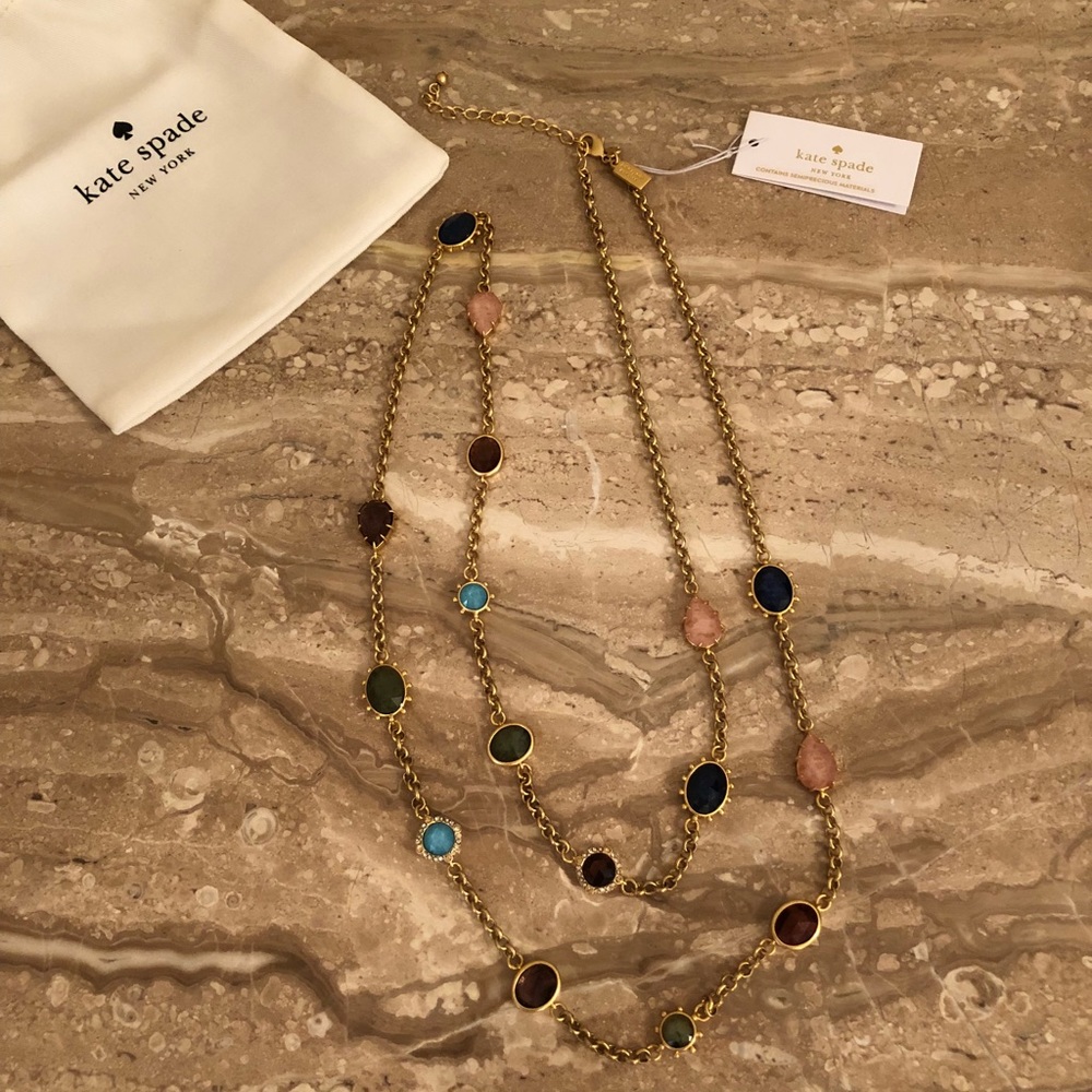 NWT Kate Spade Perfectly Imperfect Stone Necklace - Picture 4 of 8